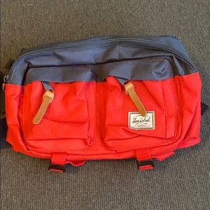 Herschel blue red eighteen fanny hip pack